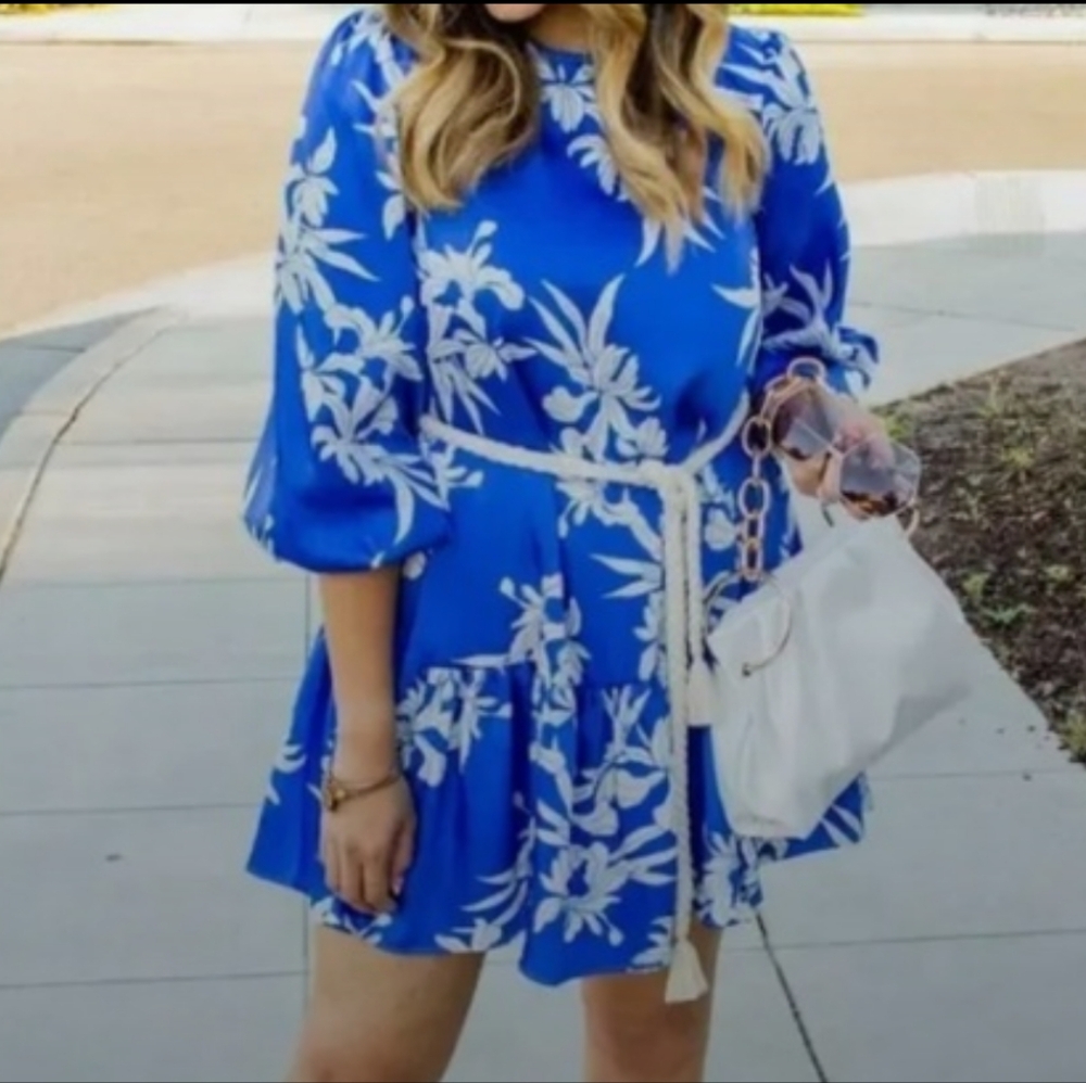 Alexis Blue Floral Mini Dress